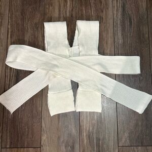 White Knit Wrap Sweater Top